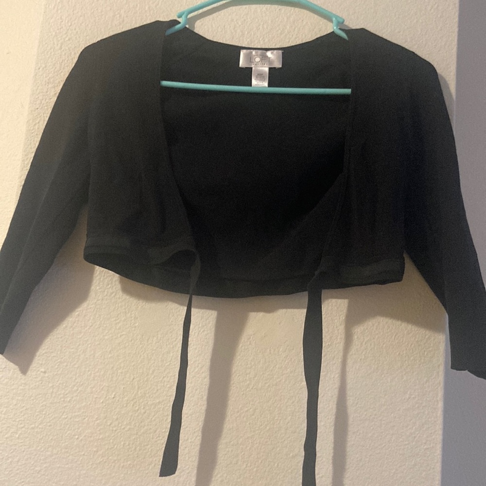 Black Ann Taylor Shrug with Tie